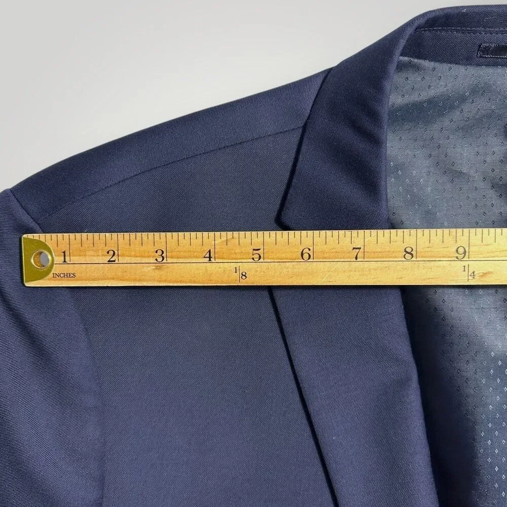 MANTONI Mens 52L Navy Blazer Sport Coat 2 Button Suit Jacket Regular fit